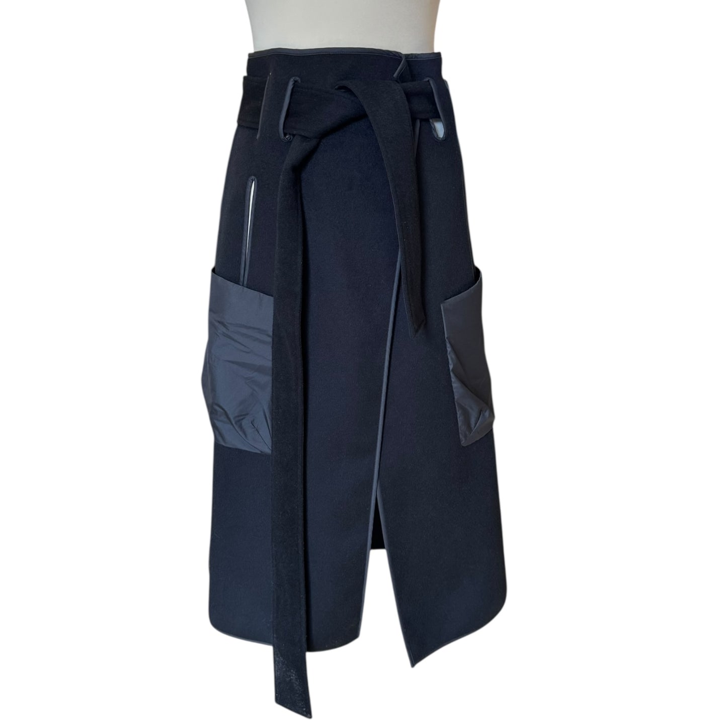 COS Black Double Faced Wool Hybrid Skirt - 10