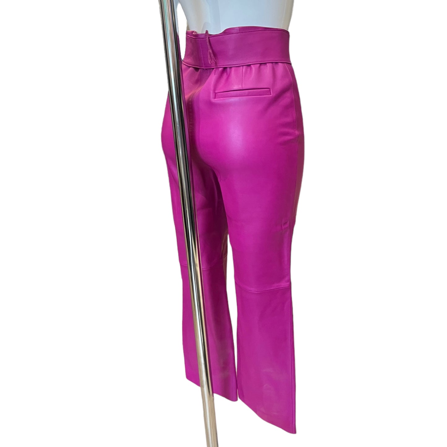 Uterque Pink Leather Trousers