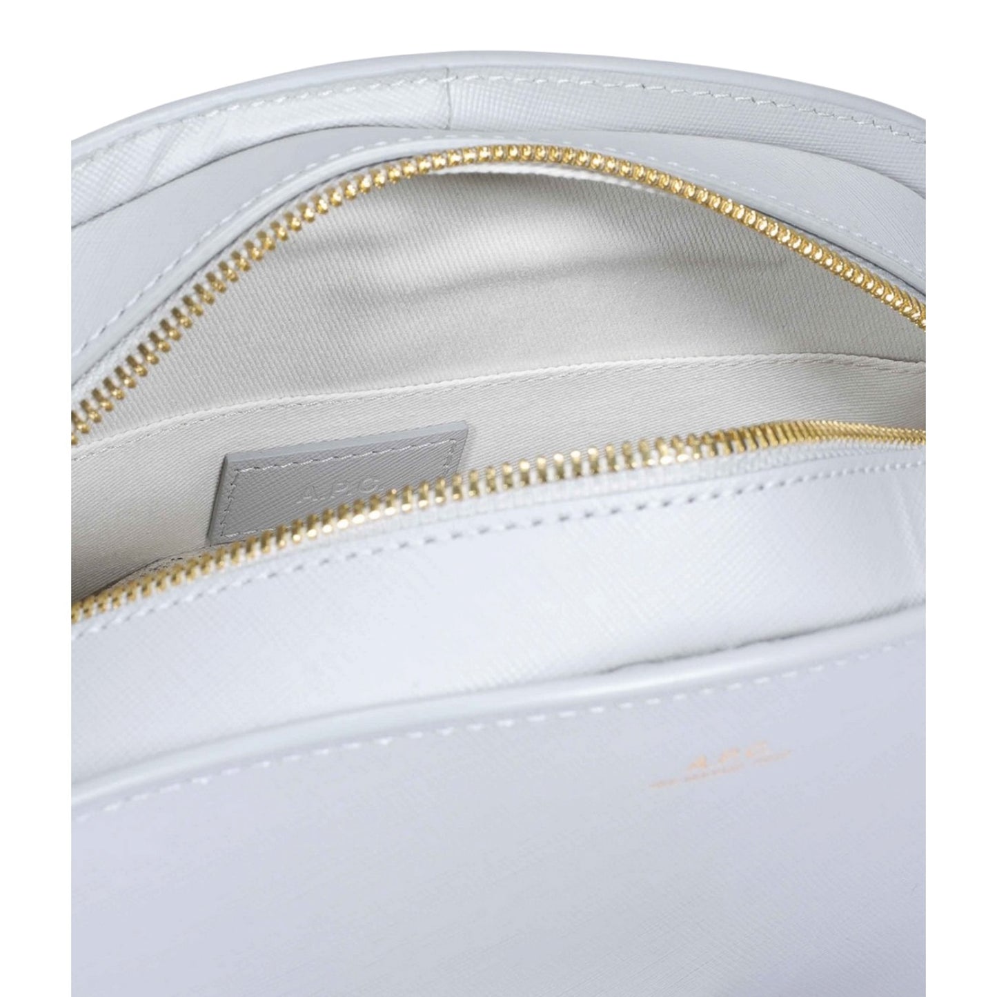 A.P.C. Demi-Lune Saffiano Bag in Light Grey