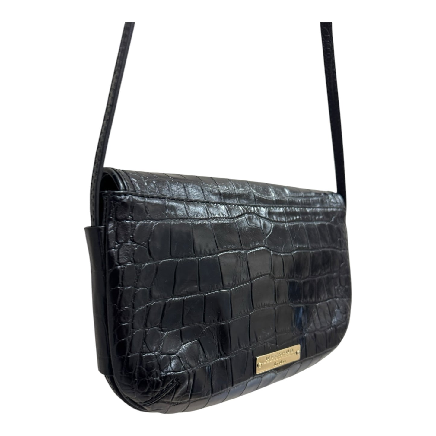Weekend Max Mara Black Croc Crossbody Bag