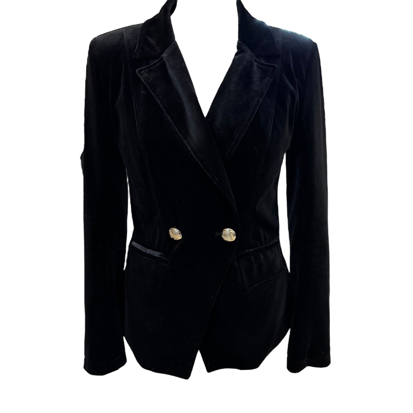 Forever Unique Black Velvet Blazer - 10