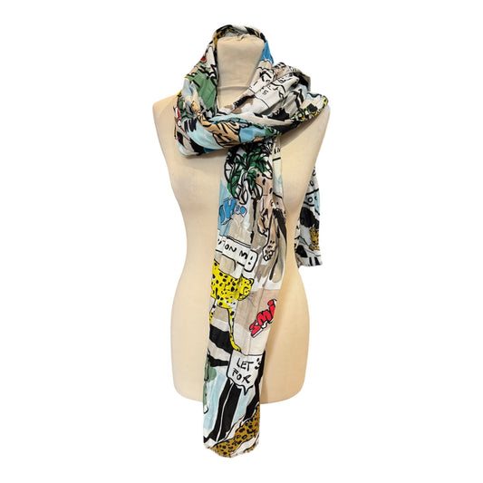 Marc Cain Cartoon Animal Print Scarf