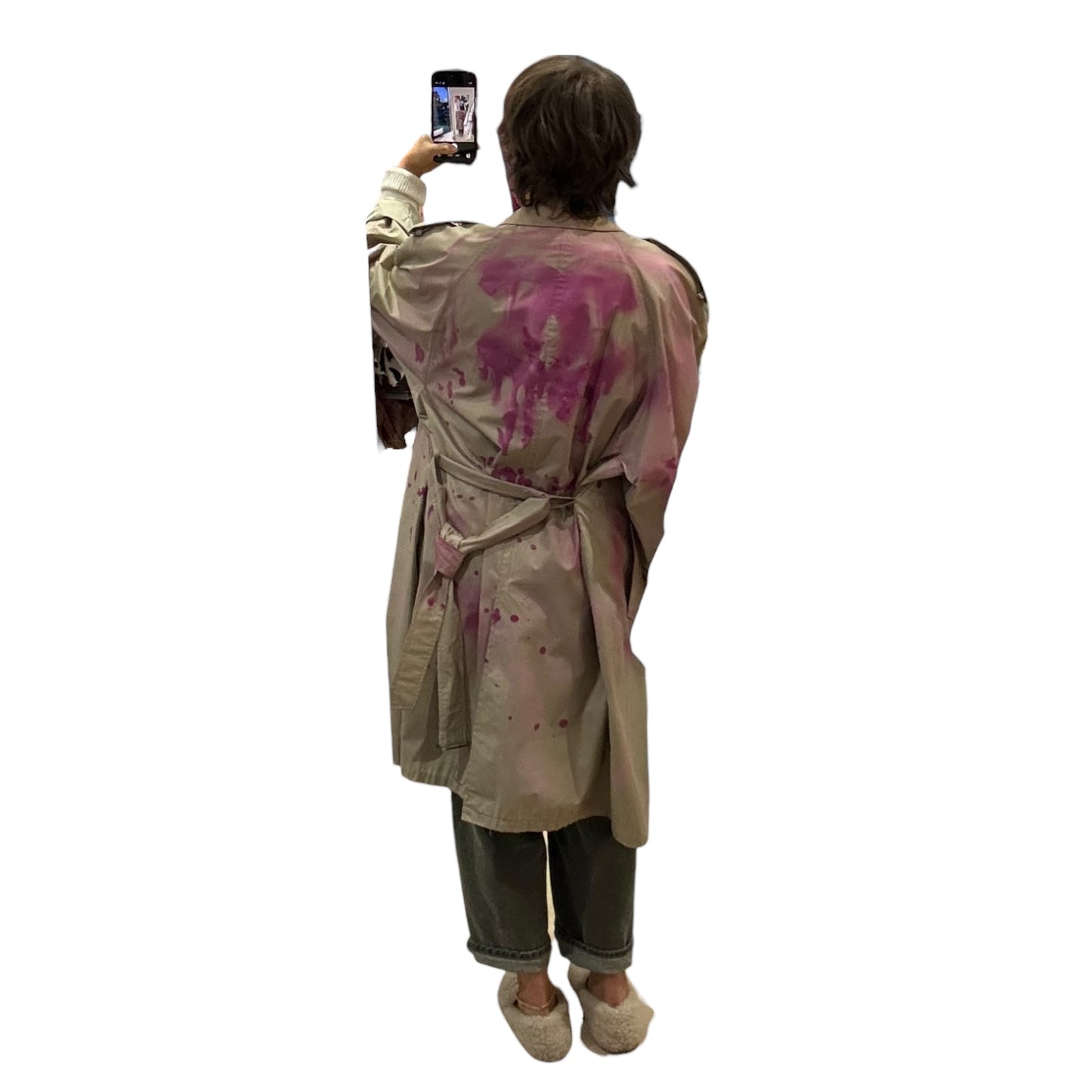 Cacharel CC Customised Trench in Beige and Pink - 8/10