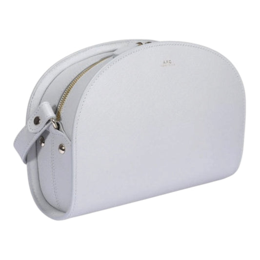 A.P.C. Demi-Lune Saffiano Bag in Light Grey