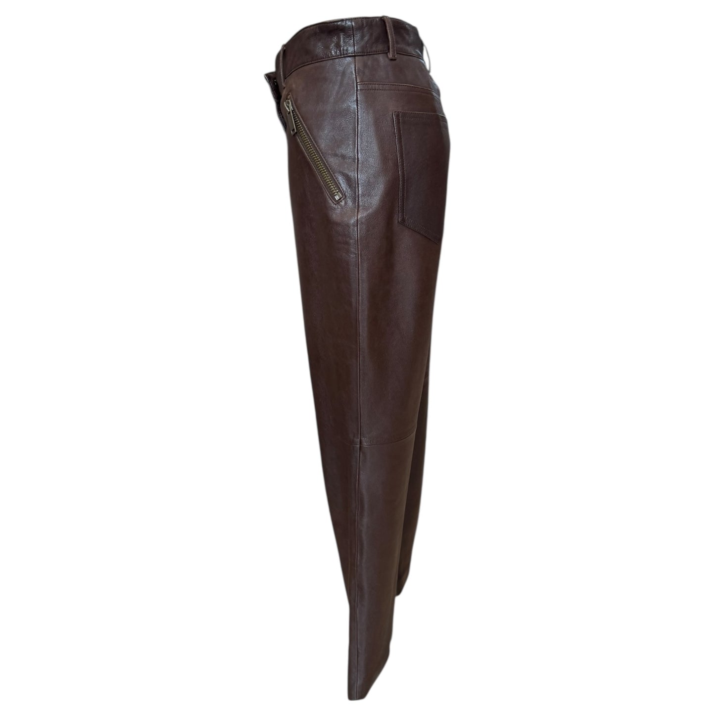 Weekend Max Mara Brown Leather Trousers - 8