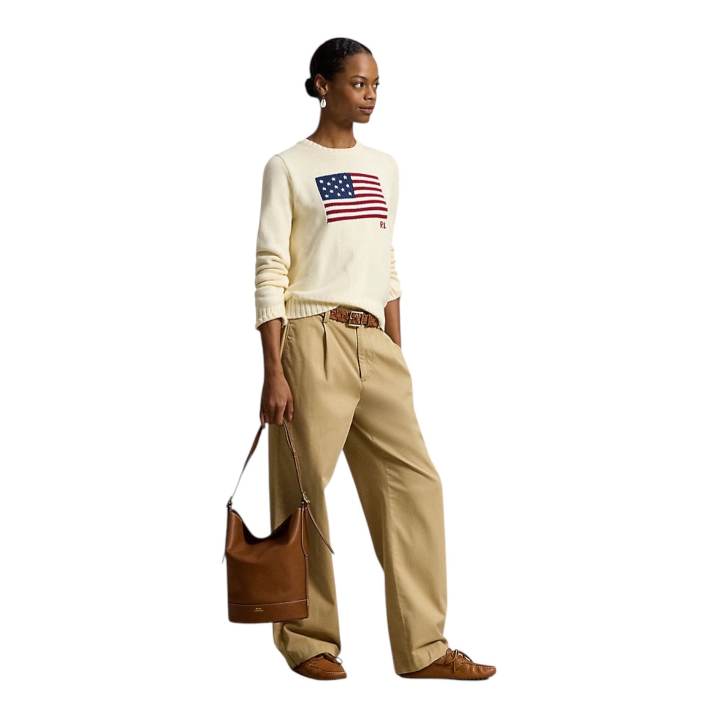 Ralph Lauren The Iconic Flag Jumper in Cream - 12/14