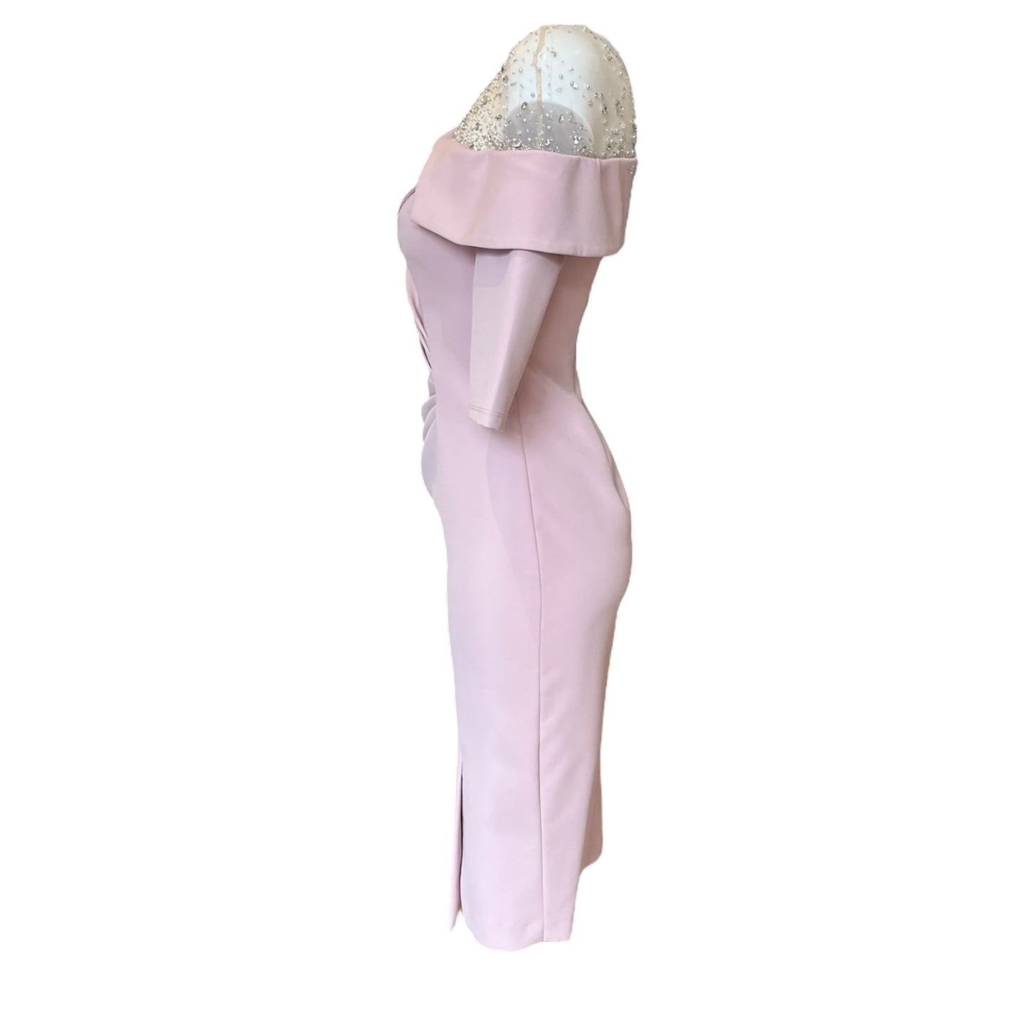 John Charles Blush Pink Dress with Stole - 8