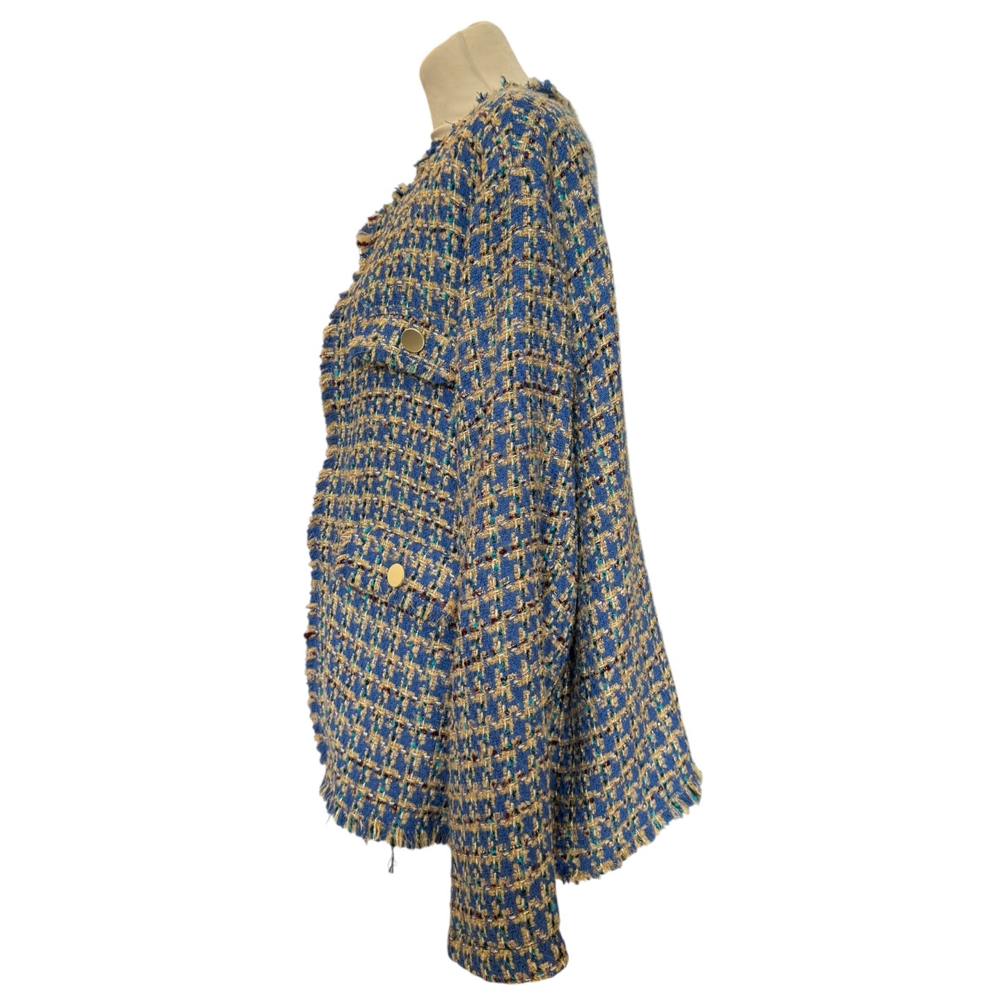 Gerry Weber Blue & Camel Houndstooth Jacket - 22 - NEW