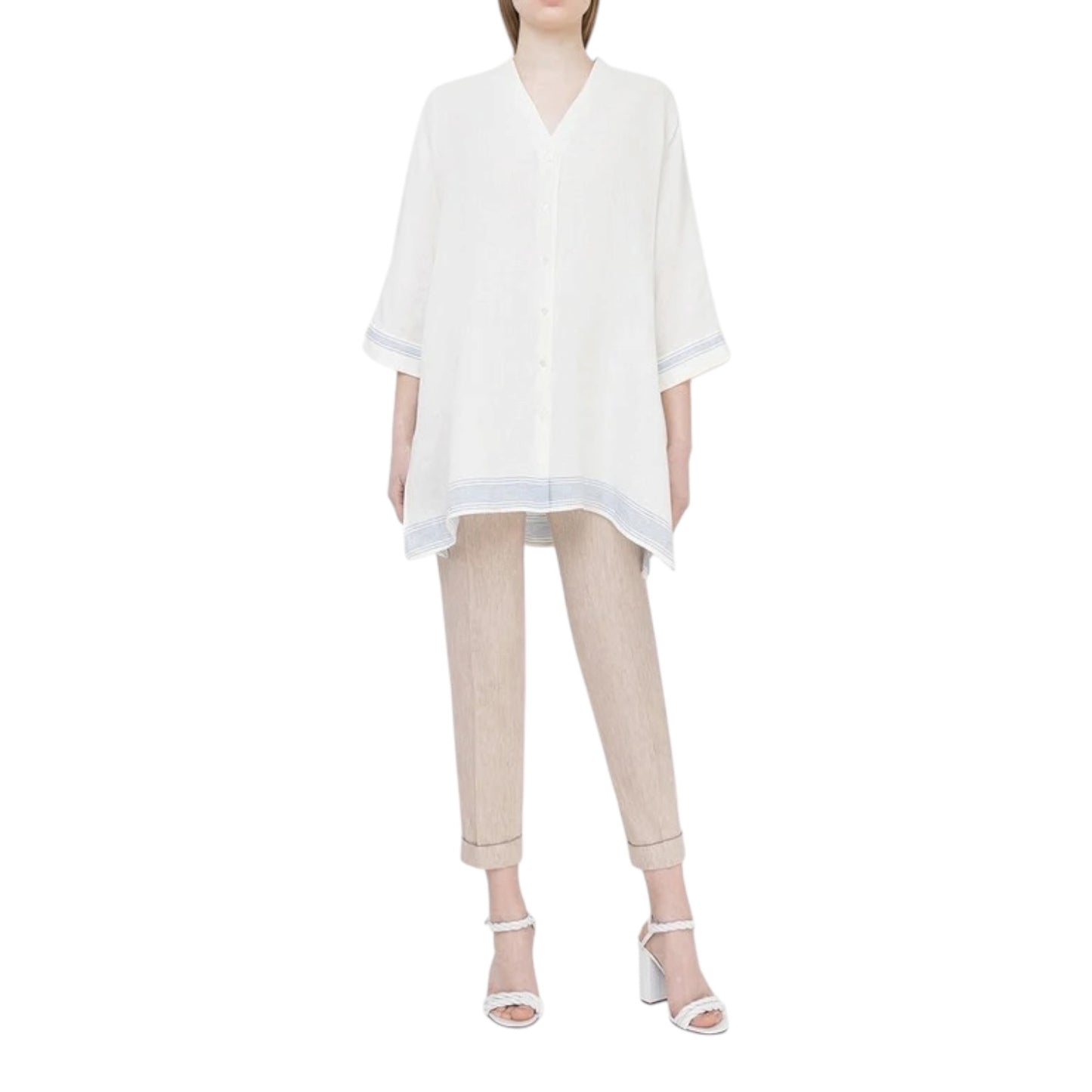 Weekend Max Mara Linen White Tunic Top - 10