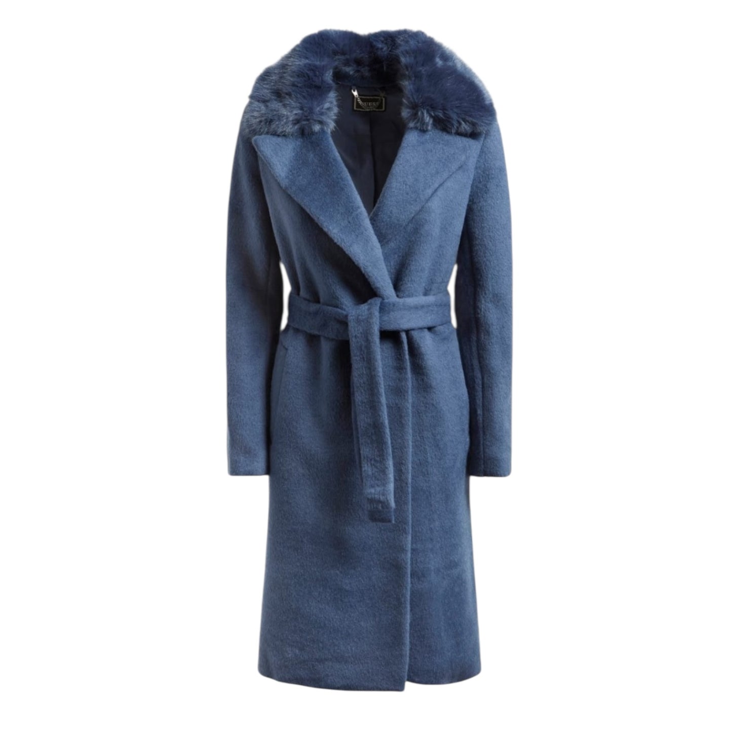 Guess Brenda Blue Coat with Faux Fur Collar - 12/14
