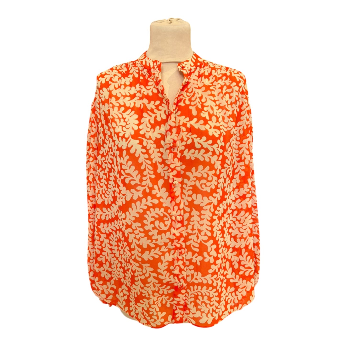 DVF Orange and Cream Bristol Printed Top - 10