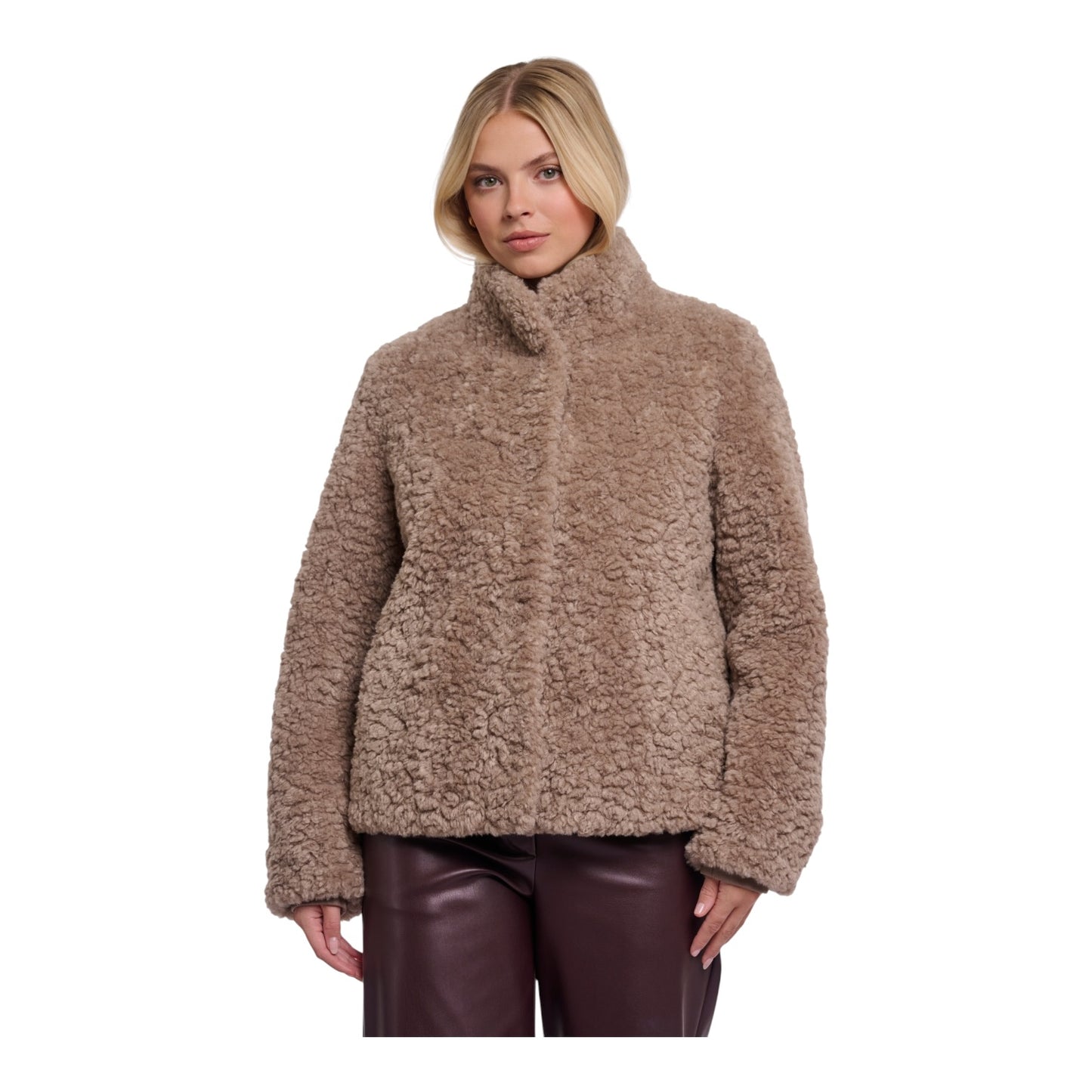 Rino & Pelle Kion Faux Fur Jacket in Mocha Latte - 10