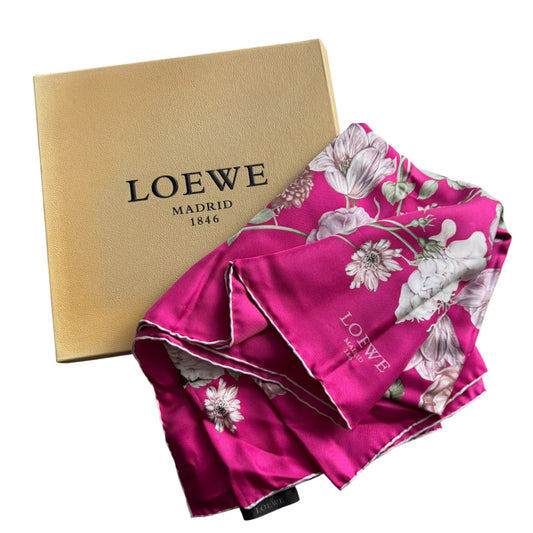 Loewe Pink Floral Silk Scarf