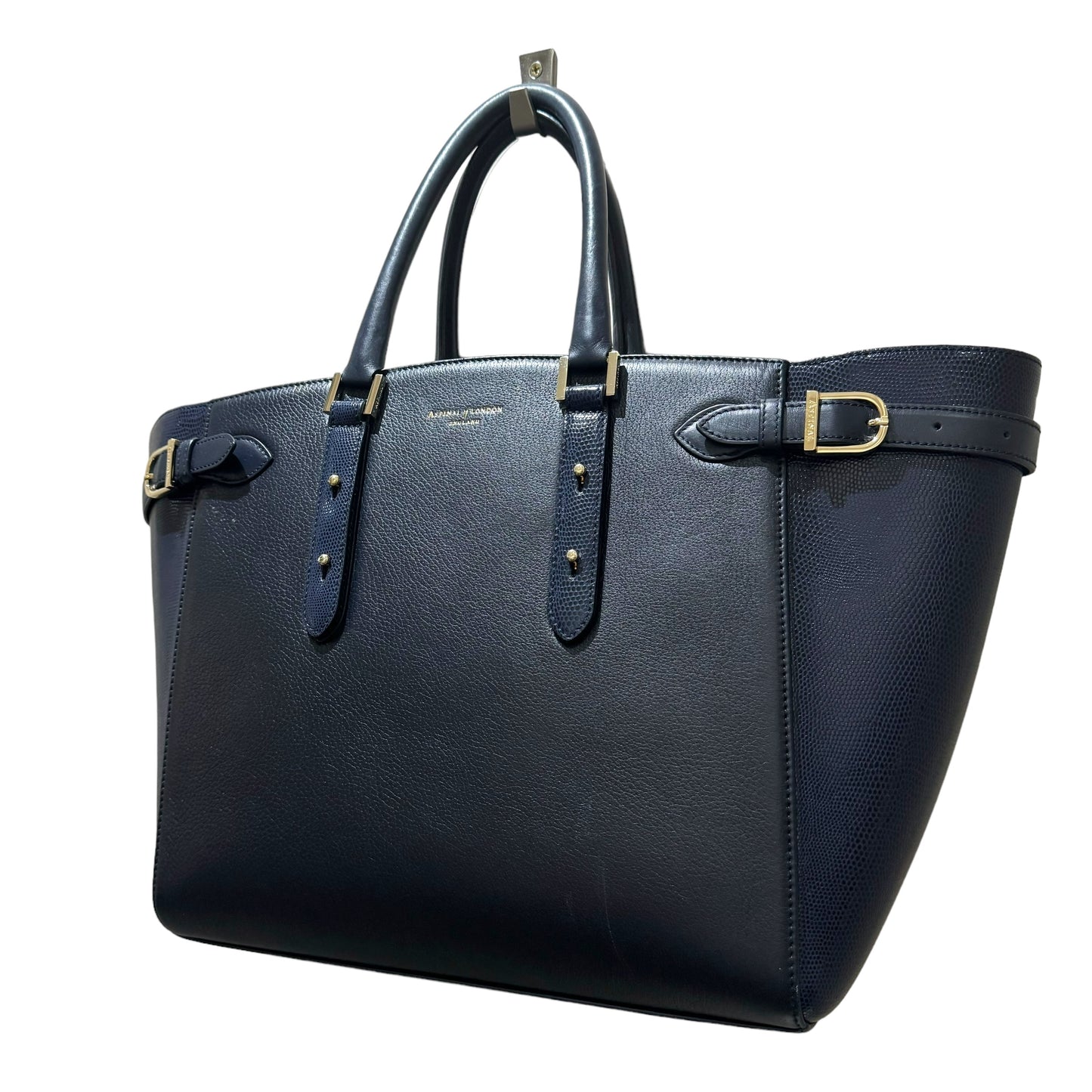 Aspinal Navy Tote Bag