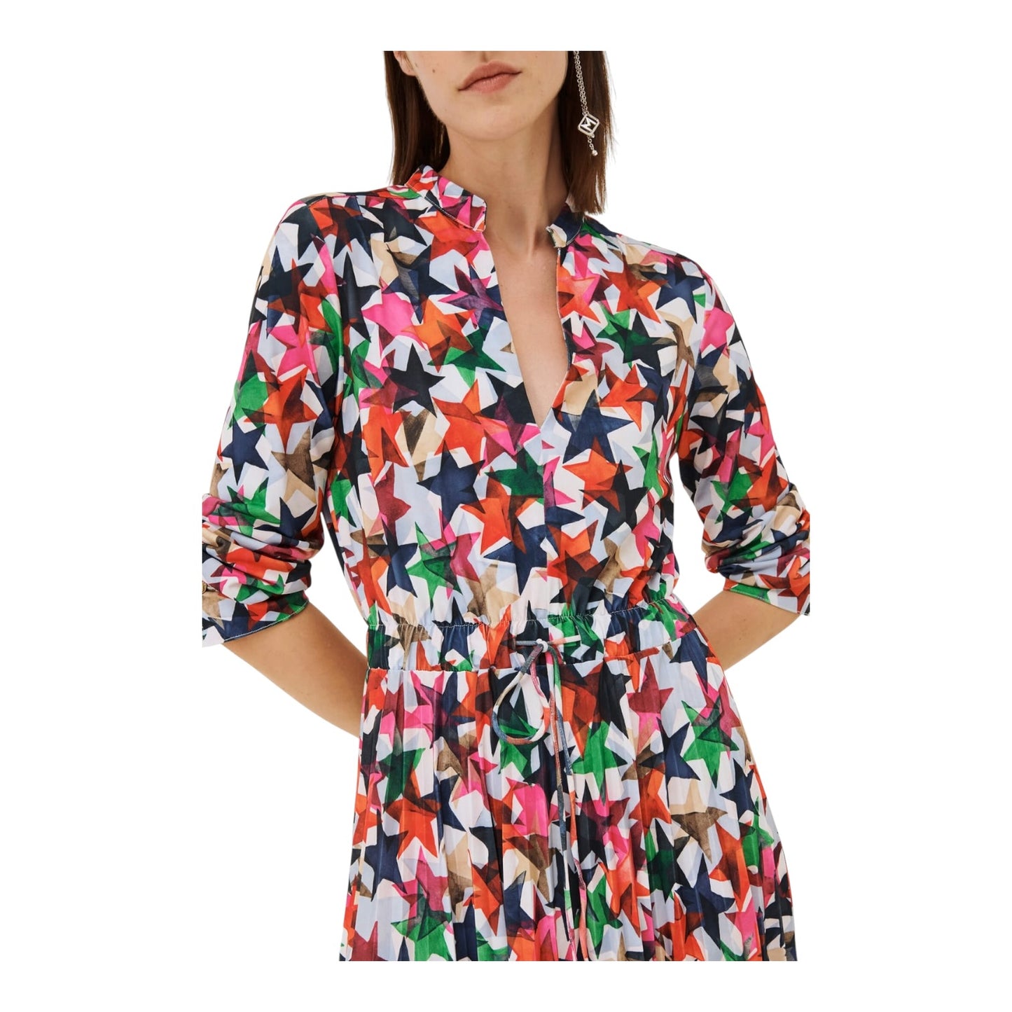 Marella Callas Fuchsia Pink Star Print Jersey Dress - 12