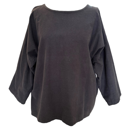 Black Crane Graphite Brushed Cotton Top - 10/12