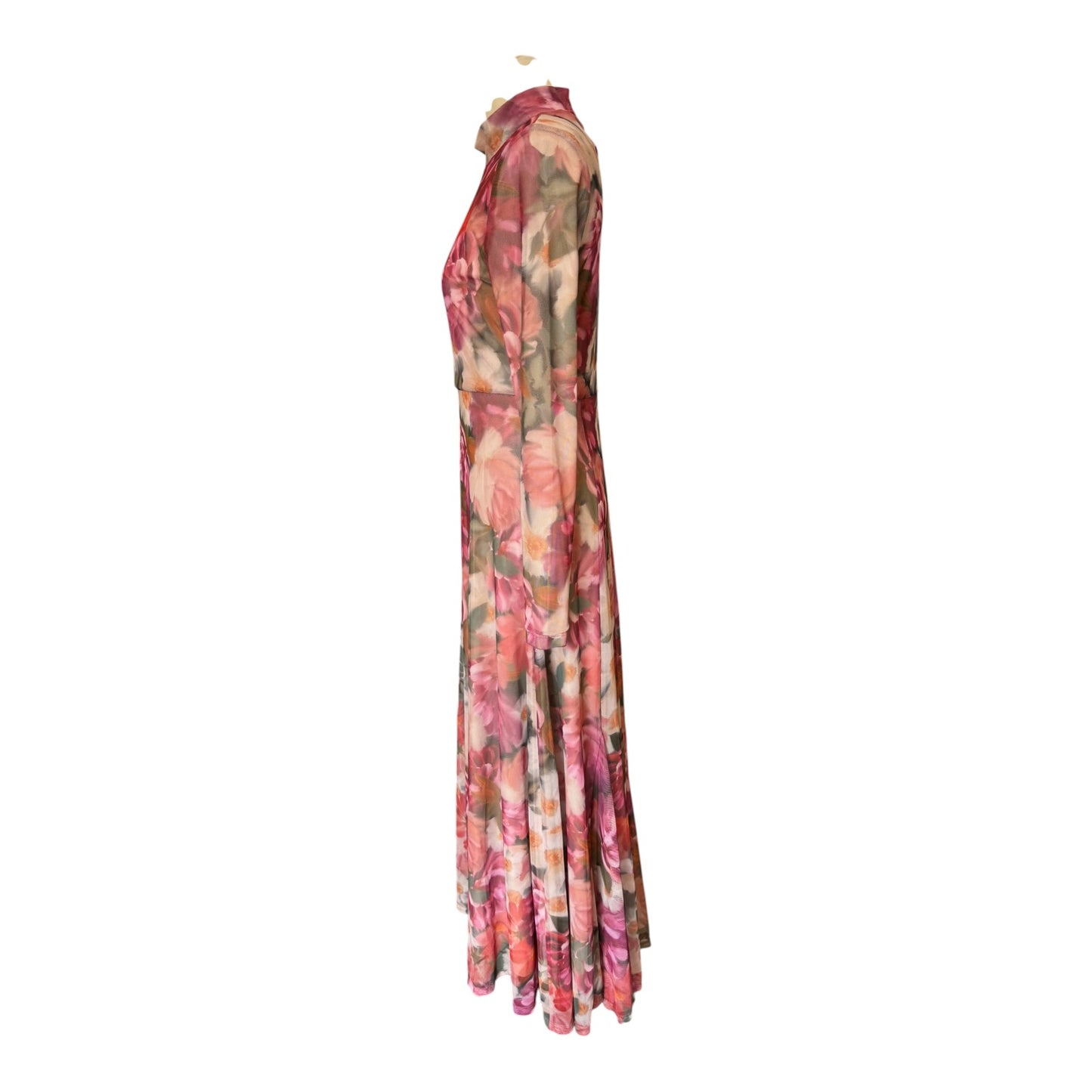 Kachel High-Neck Floral Mesh Maxi Dress - 10