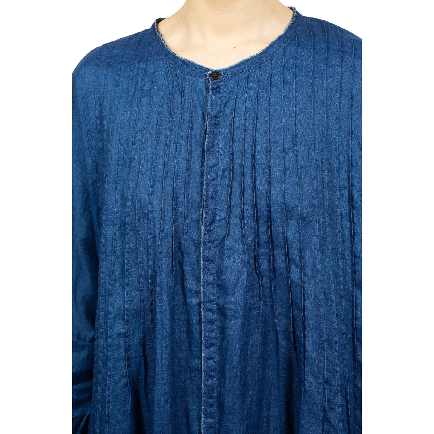 Kapital Blue French Linen Pintuck O'Keeffe Dress - One Size