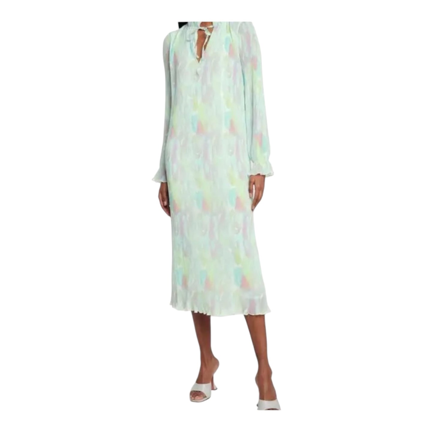 Ganni Georgette Pleated Maxi Dress - 16