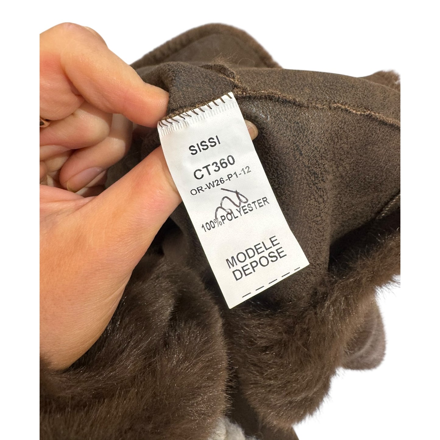 Orfeo Sissi Brown Faux Fur Jacket with Scarf - 12/14