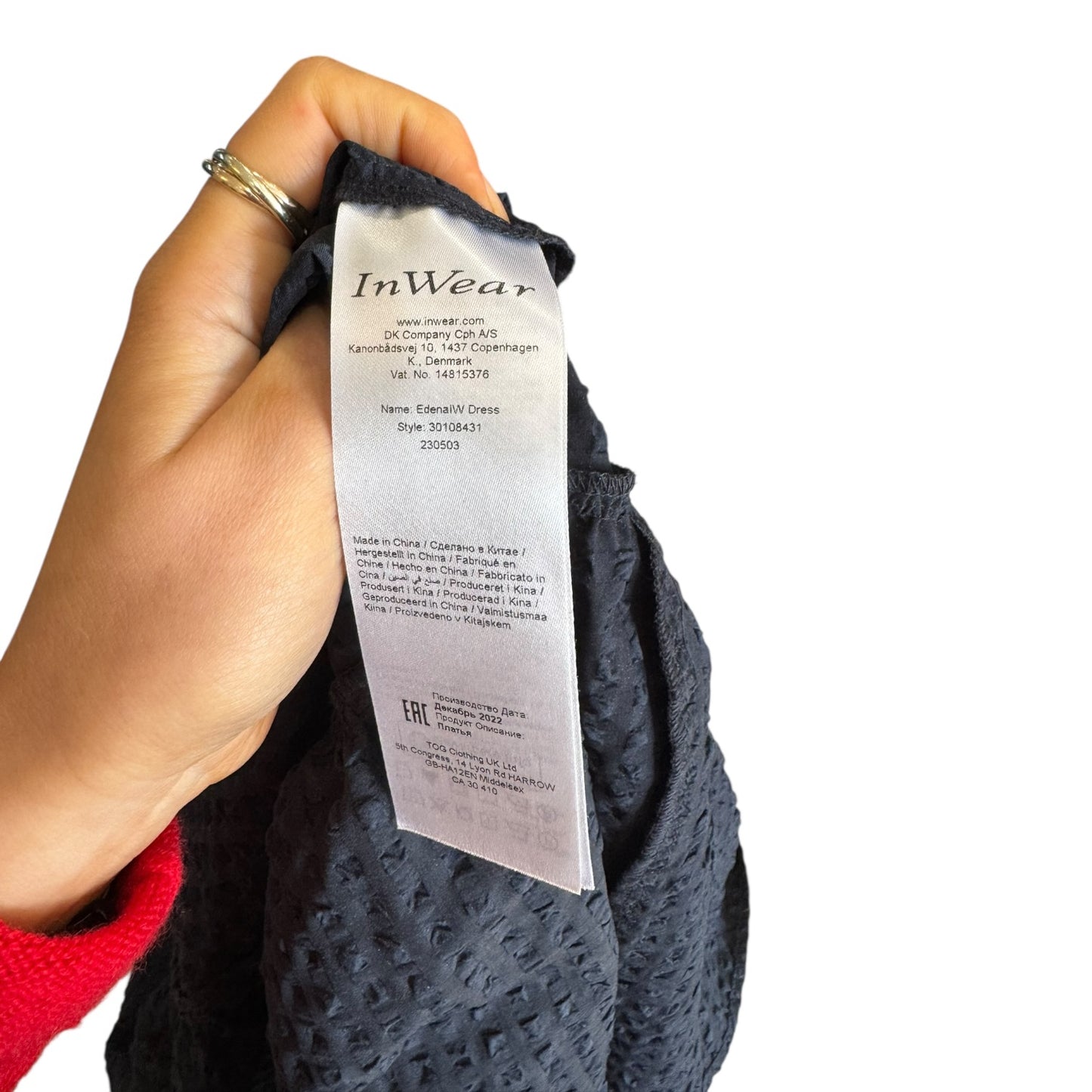 InWear Edena Navy Knee Length Dress - 10/12