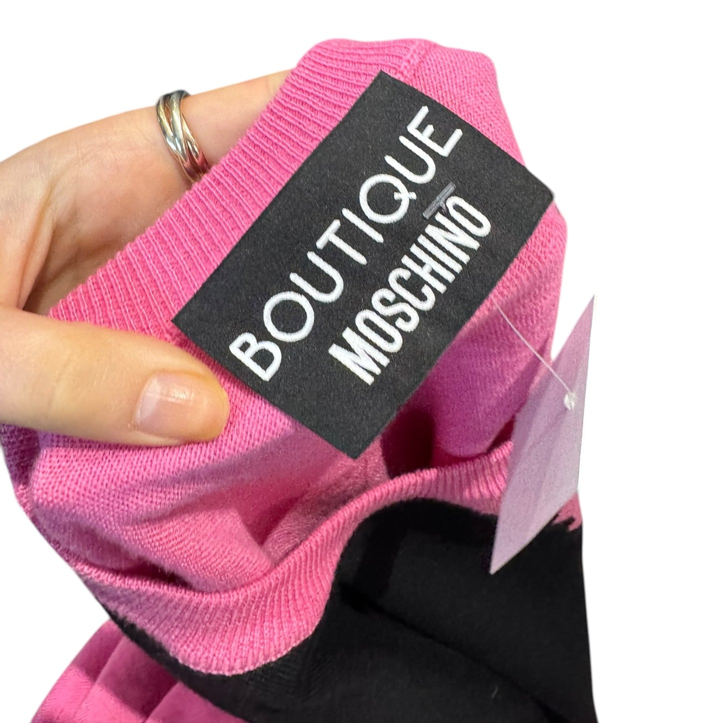 Boutique Moschino Pink and Black Motif Jumper - 12