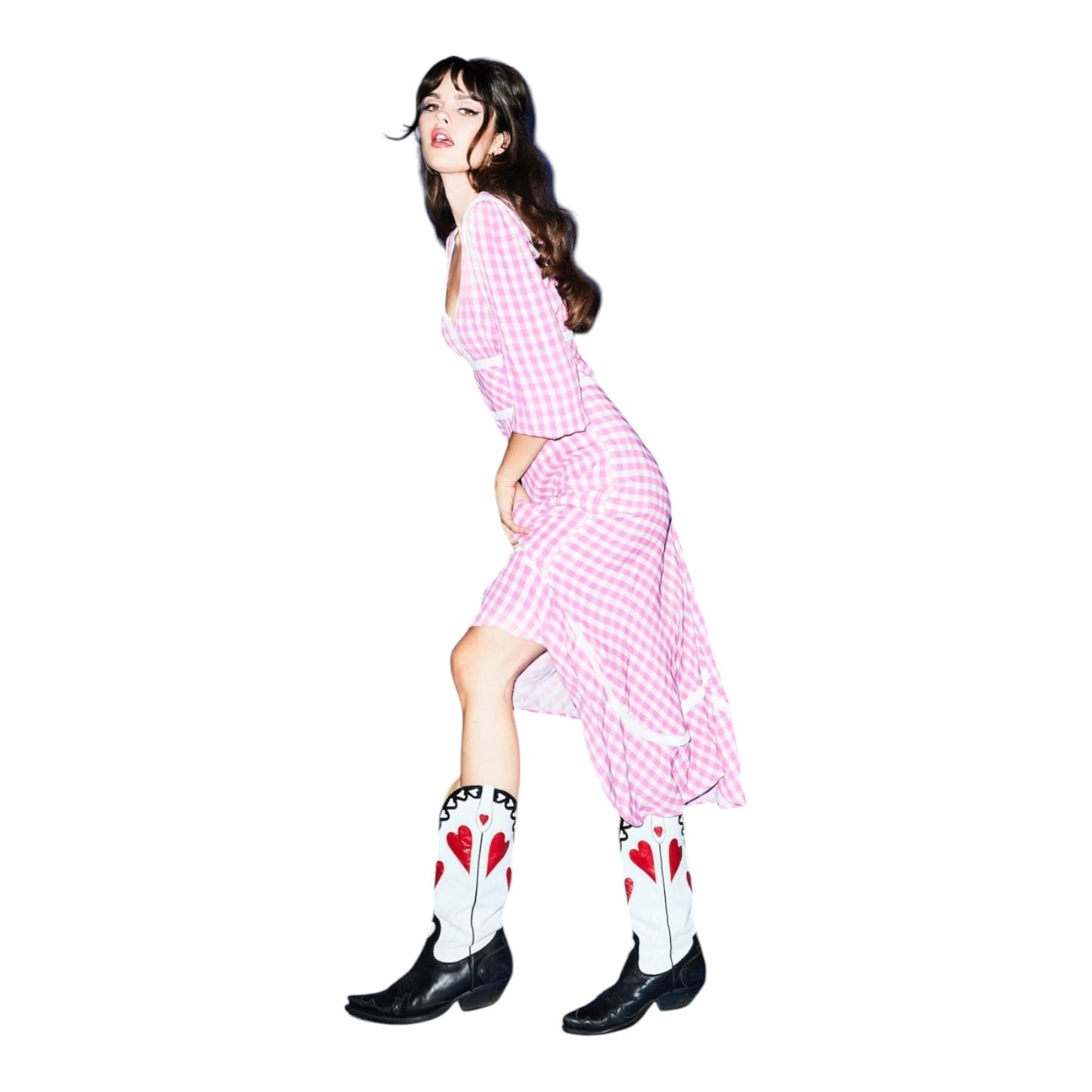 Coco Fennell Gingham Pink Dirndl Dress - 12