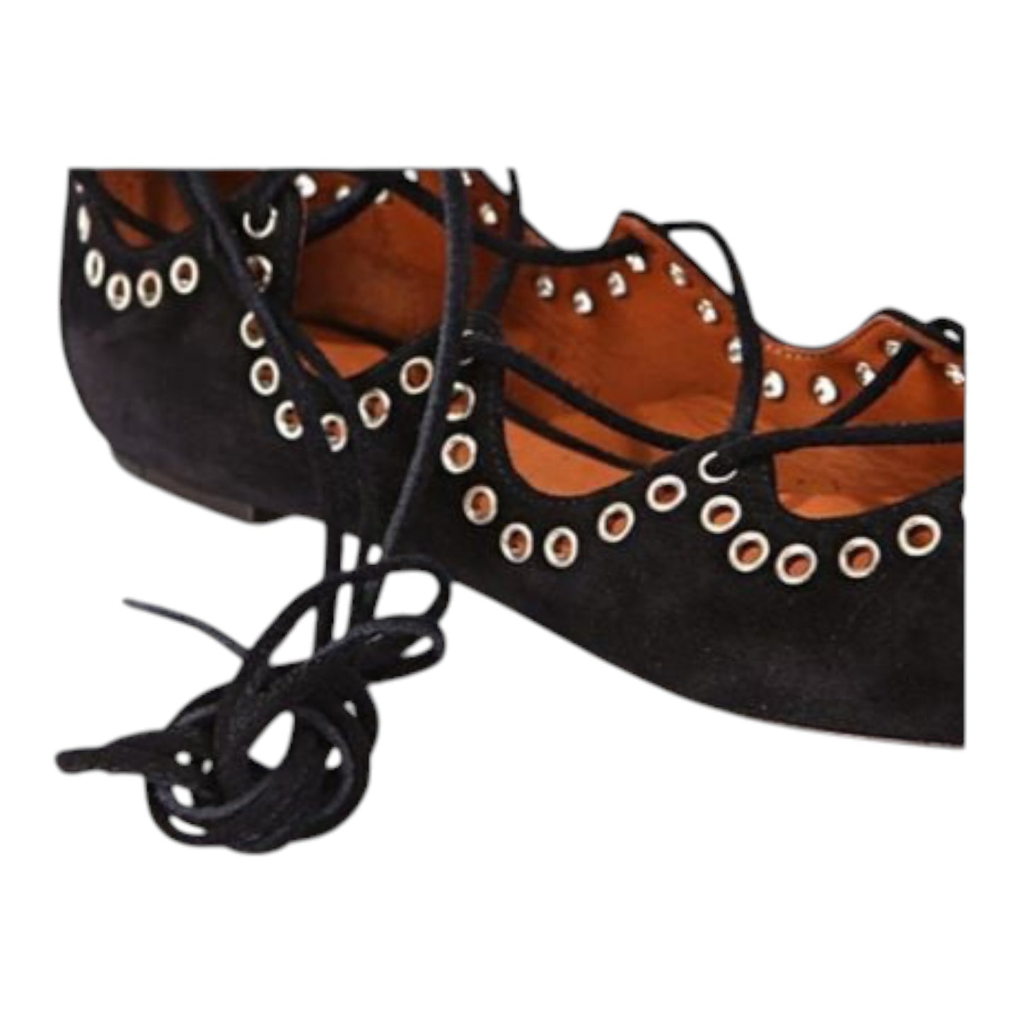 Isabel Marant Black Leo Lace Up Ballet Flats - 41/8