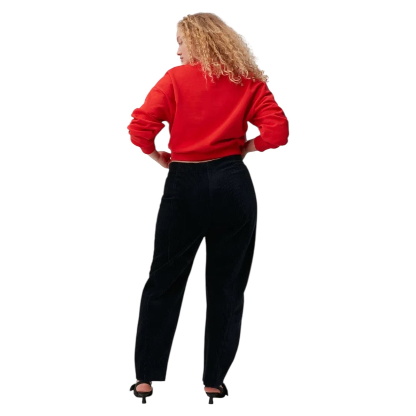 Ganni Navy Cord Barrel Leg Trousers - 10/12