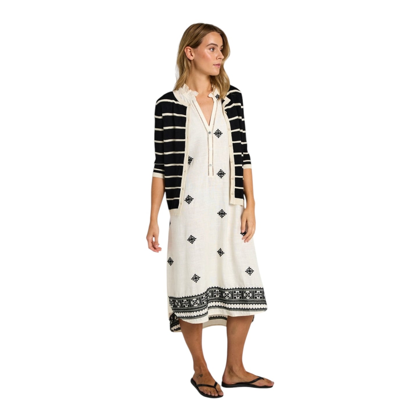 Costa Mani Black and Cream Two Piece Knit - 12 - NEW