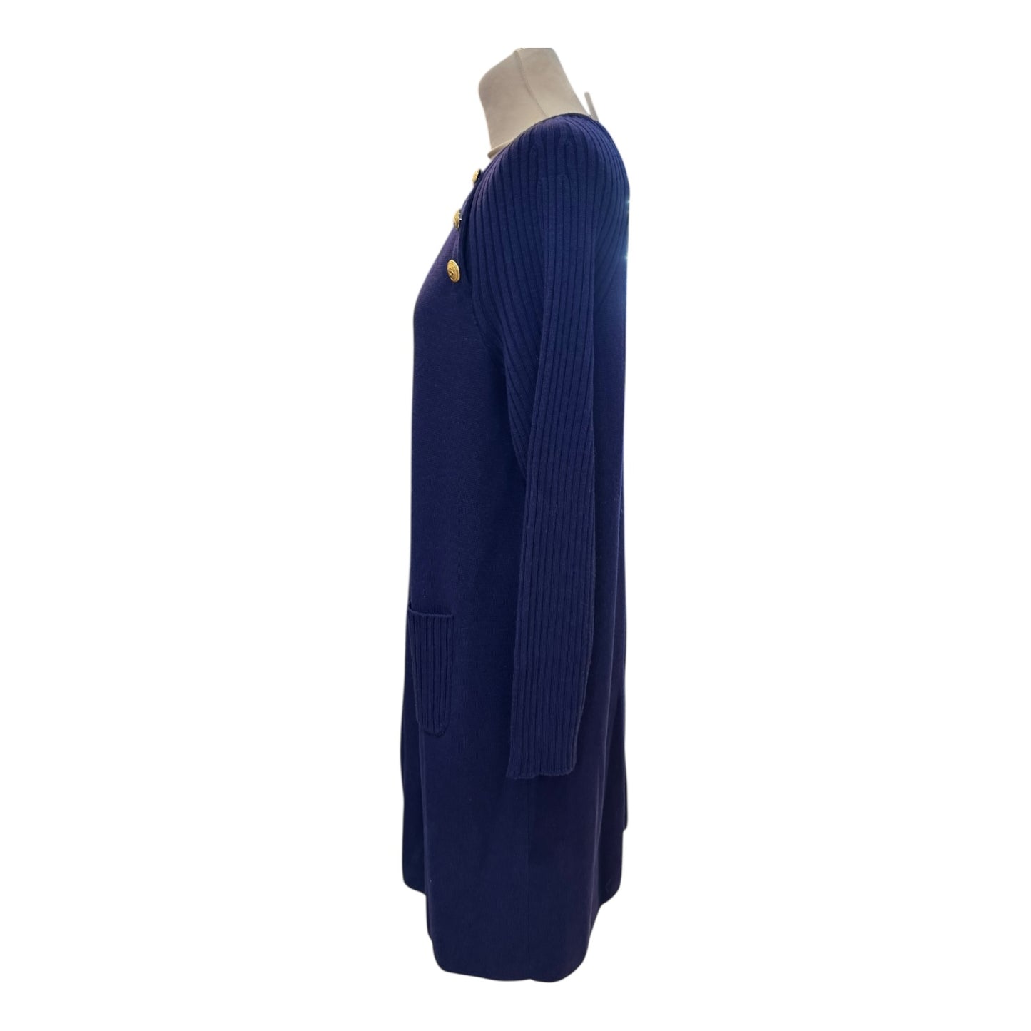 Luisa Spagnoli Navy Knit Dress - 14/16