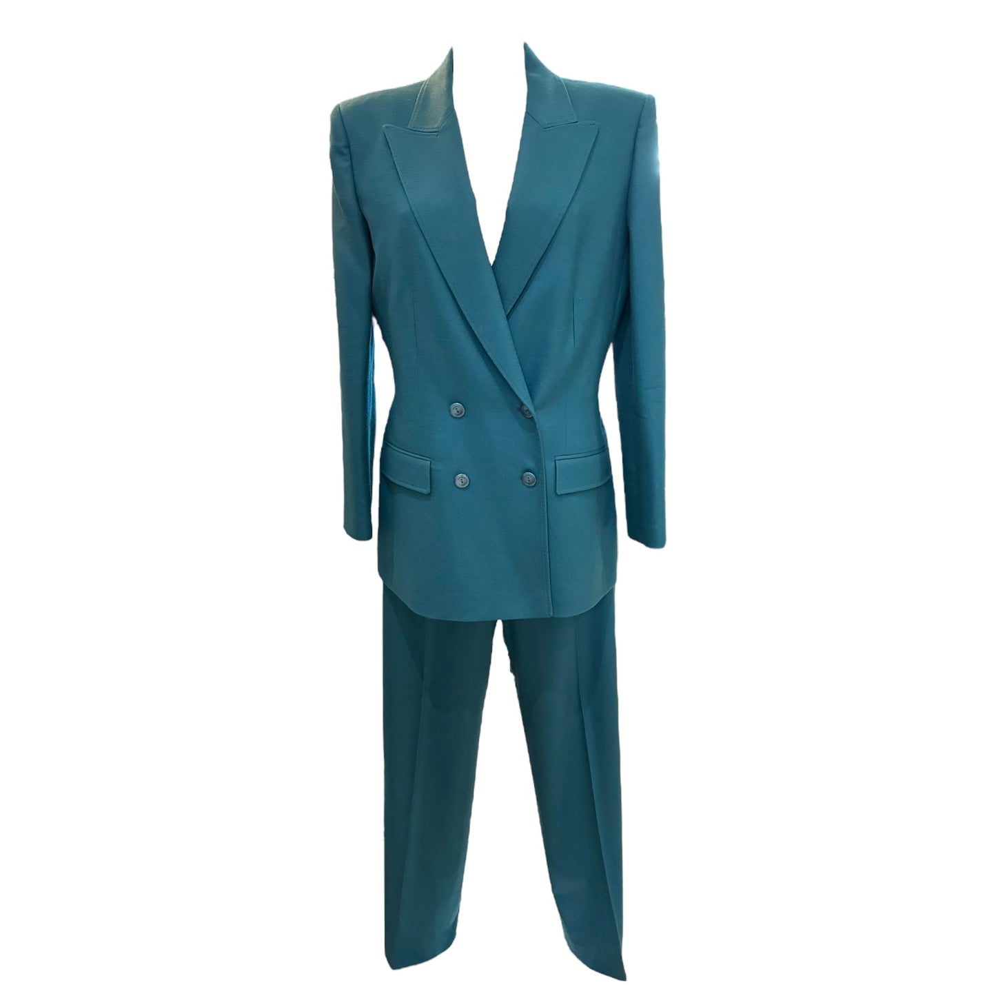 Alberta Ferretti Teal Wool Trouser Suit - 12