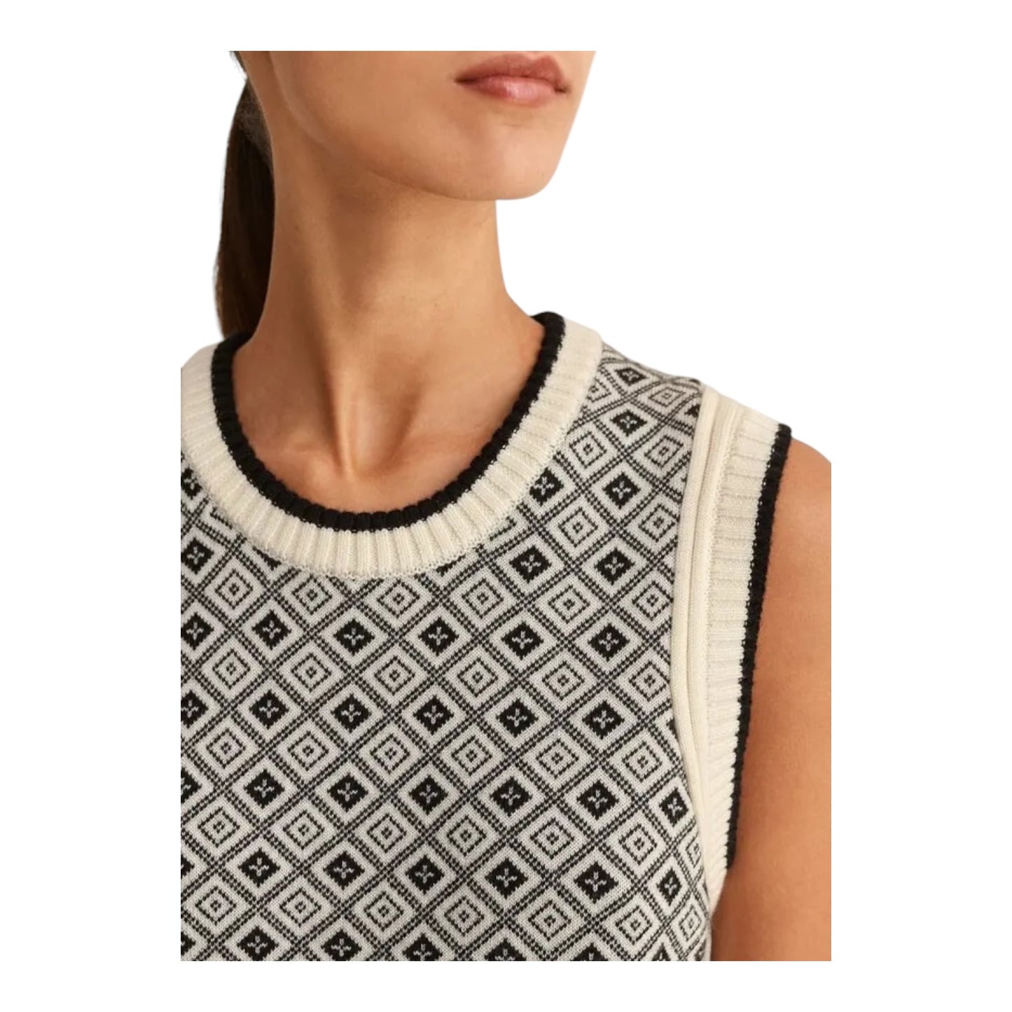 Me + Em Merino Jacquard Vest and Midi Skirt - 12/14
