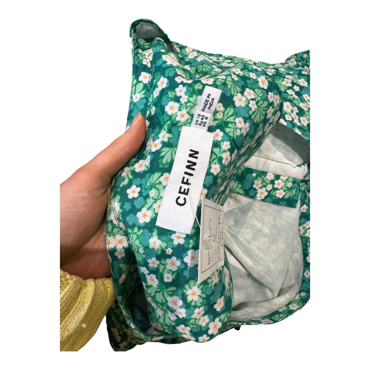 Cefinn Cora V Neck Dress in Green Blossom - 12