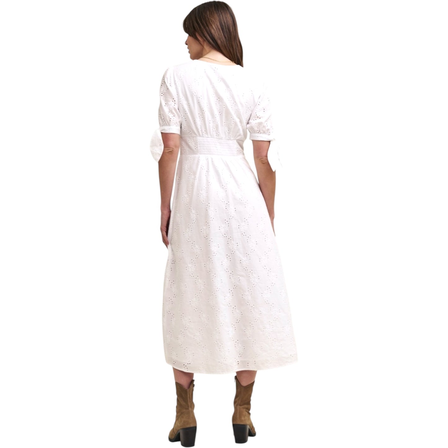Nobody's Child White Plain Alexis Midi Dress - 14 - NEW