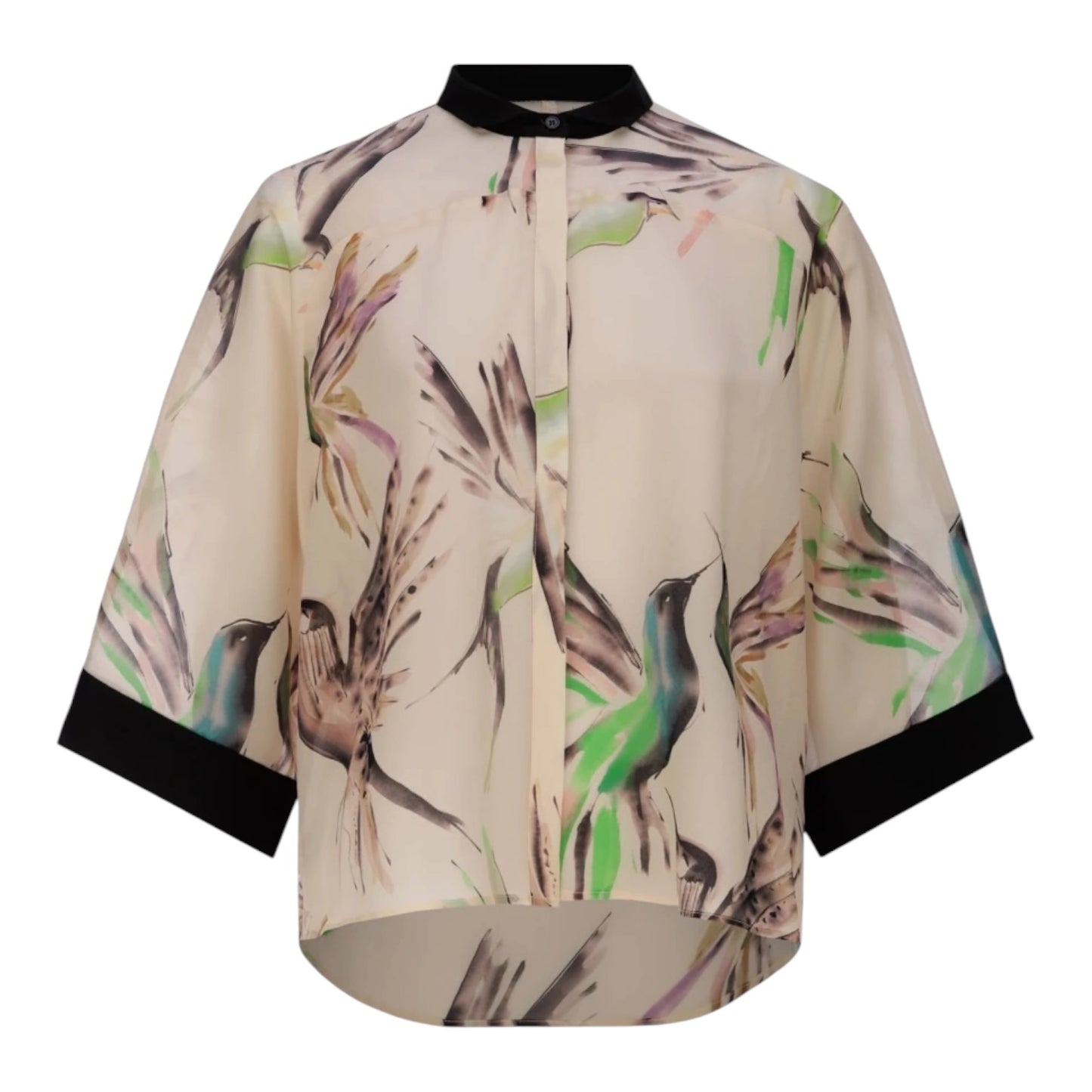 Psophia Cream Floral Kimono Blouse - 12/14