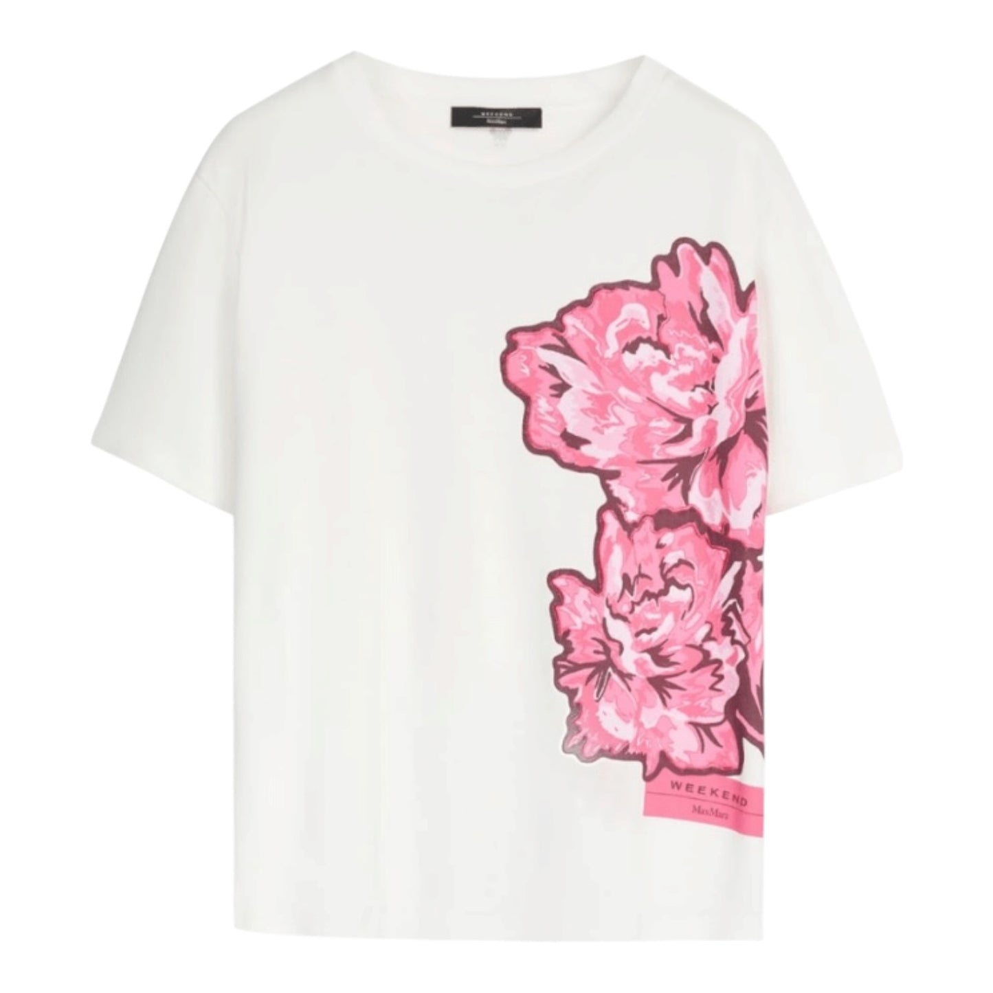 Weekend Max Mara Volume White Floral T-Shirt - 12 - NEW