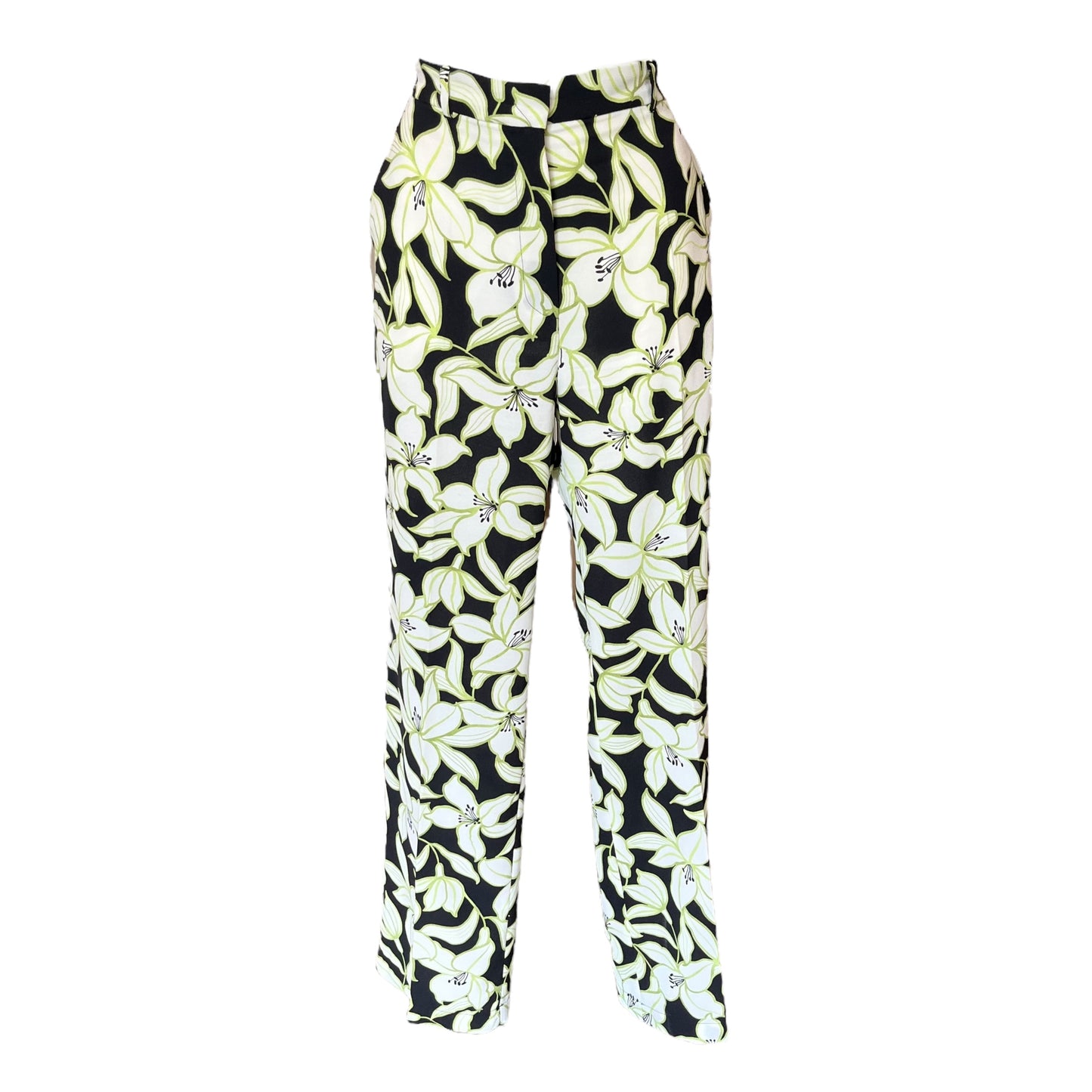 Max Mara Black and Lime Trousers - 14