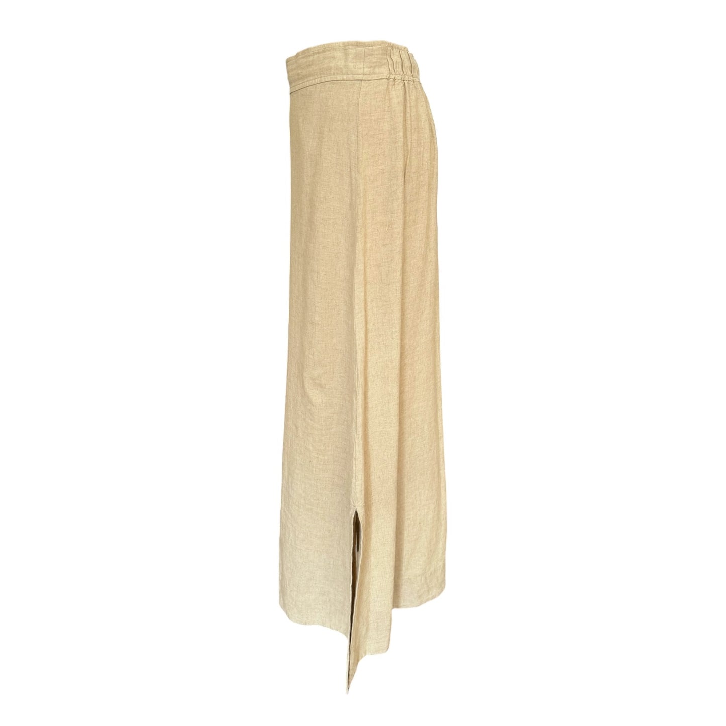 Levete Beige Linen Maxi Skirt - 10