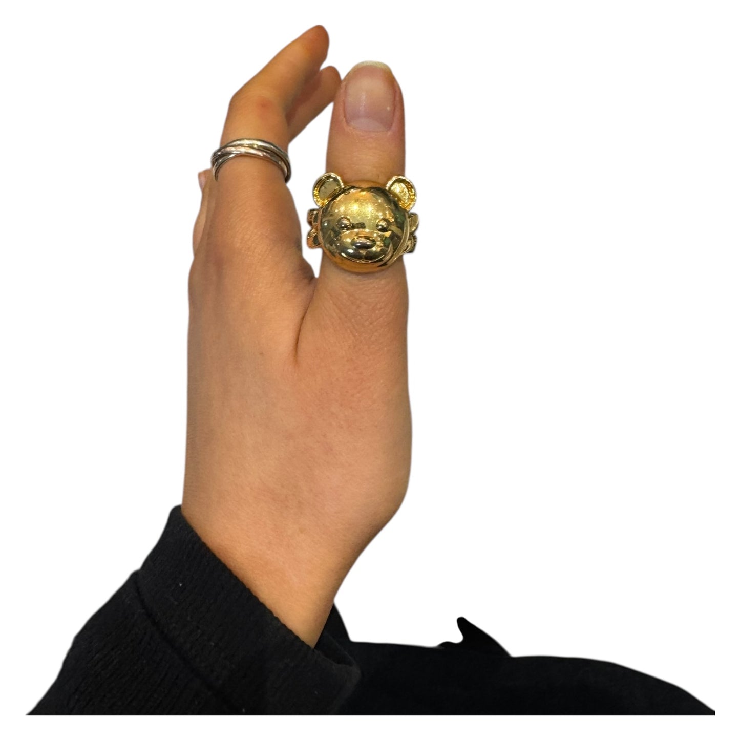 Moschino Teddy Bear Chain Link Ring - M