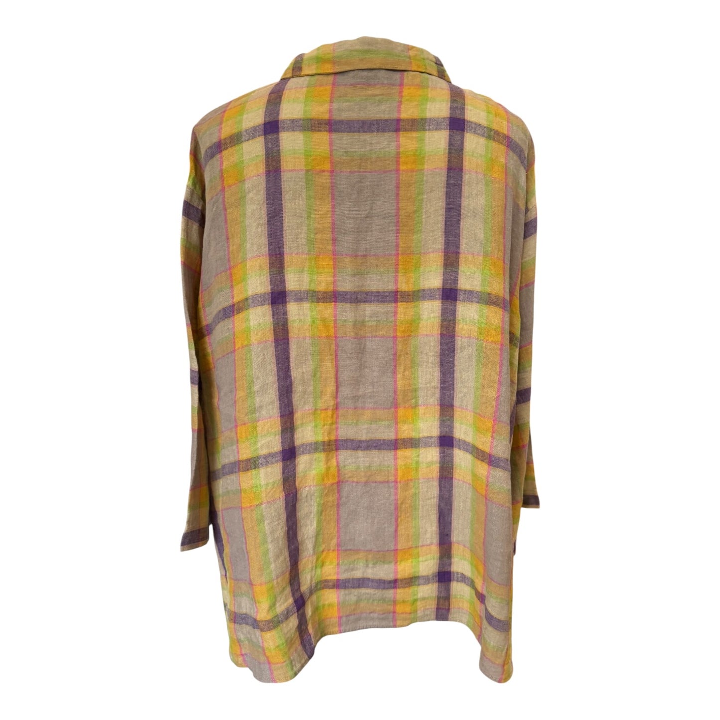 Antiquities Linen and Cotton Check Shirt - One Size - NEW