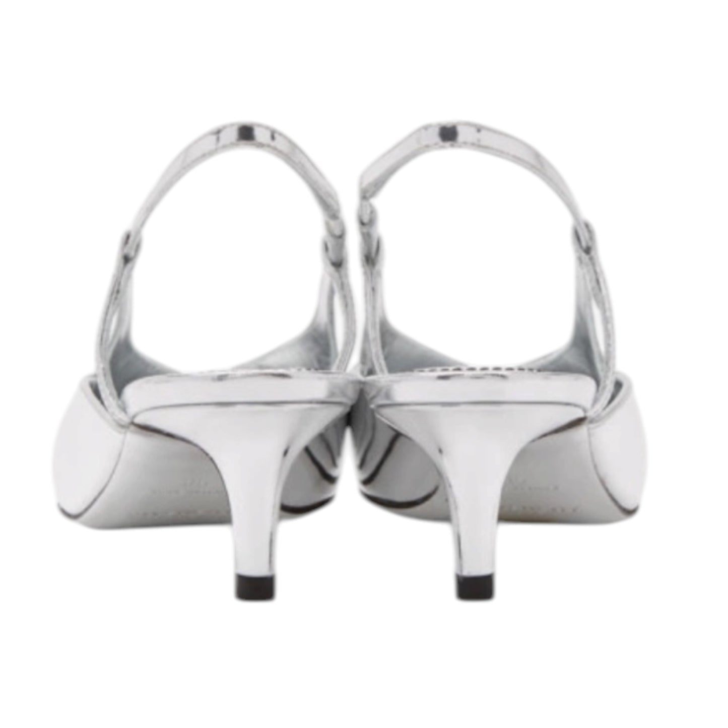 Givenchy Silver Mirror 3V Slingback Pumps - 37/4
