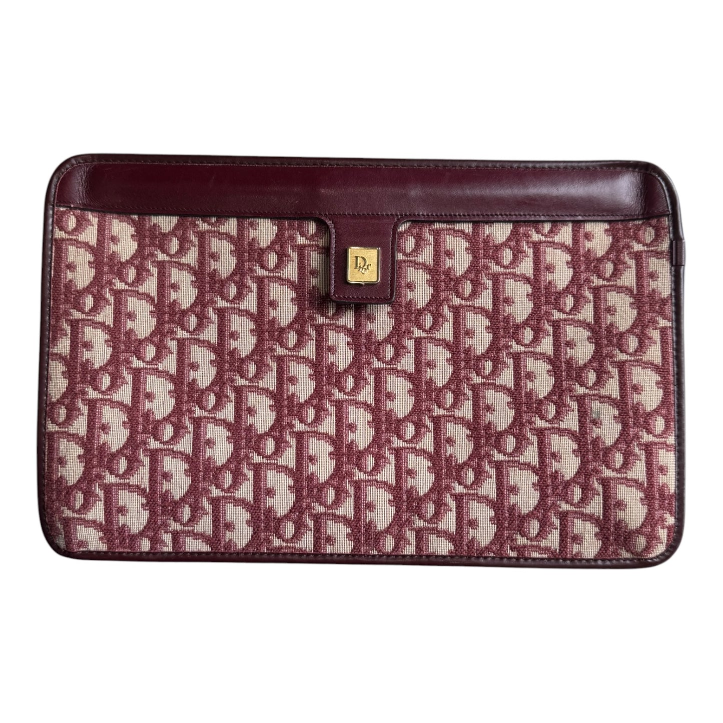 Dior Trotter Print Clutch Bag - Burgundy