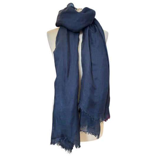 'S Max Mara Navy  Linen and Silk Scarf
