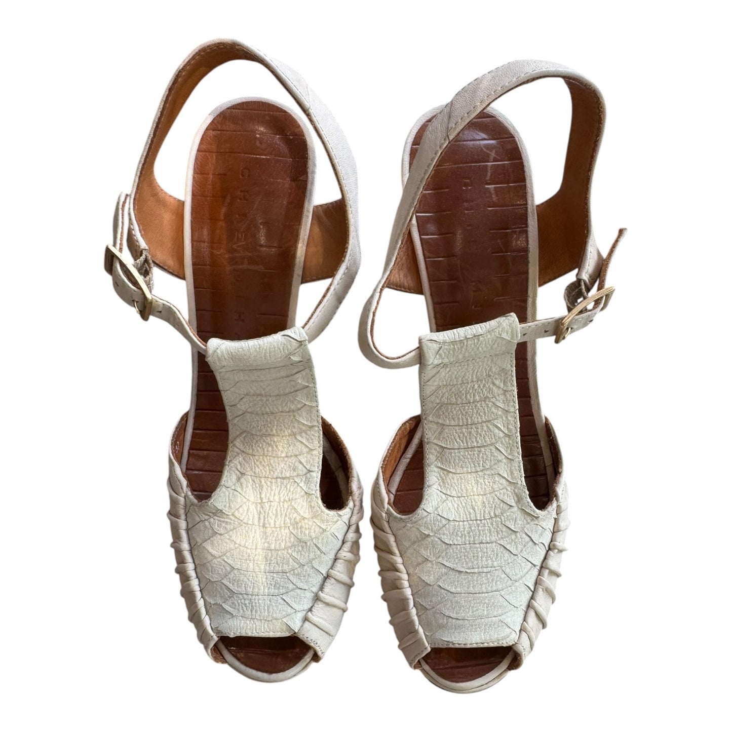 Chie Mahara Cream T Bar Heels - 37/4