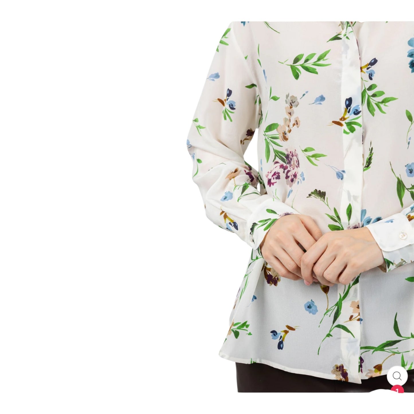 Marella Faretra Cream Floral Silk Blouse - 16