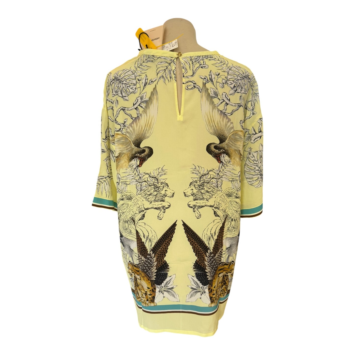 Roberto Cavalli Yellow Print Top - 12/14 - NEW
