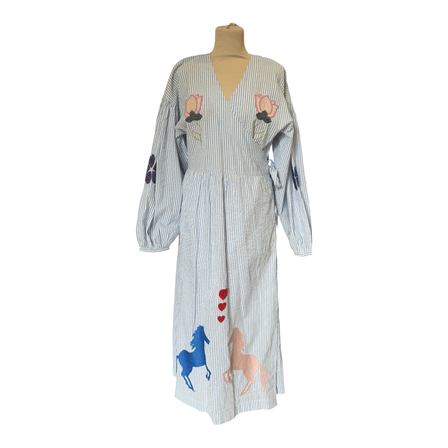 Sissel Edelbo Caro Blue Wrap Dress - One Size