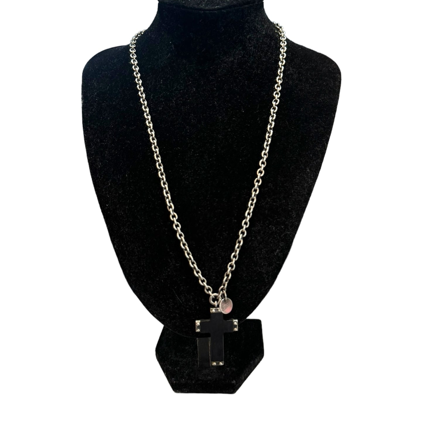 Gucci Silver Necklace with Ebony Cross