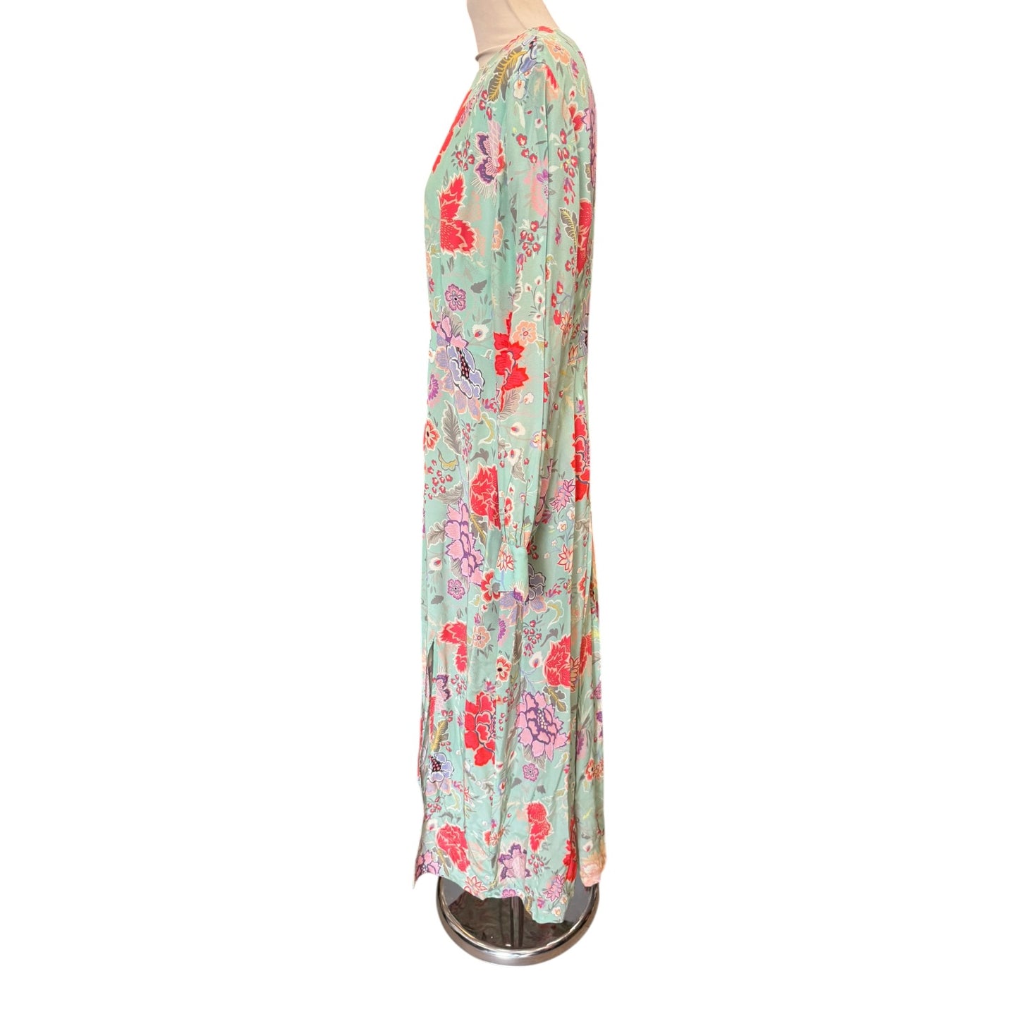 Rixo Emma Mint Peony Floral Dress - 16 - NEW